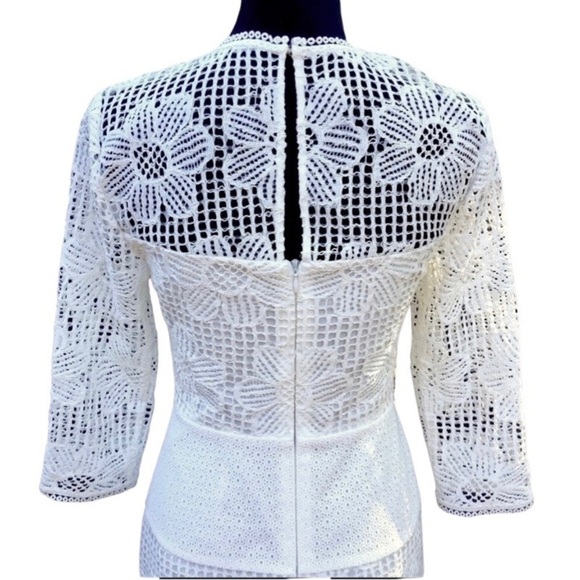 TRINA TURK floral Guipure lace midi dress size 2 - Picture 8 of 13